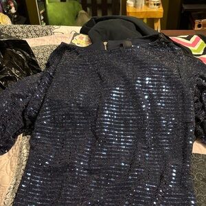 Enfocus Studio Navy Sequin Evening Top